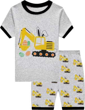 Little Hand Toddler Boys Pajamas Monster Truck Pjs Kids Dinosaur Short Sets Summer Sleepwear for Boy Jammies 2-7 Years