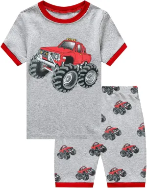 Little Hand Toddler Boys Pajamas Monster Truck Pjs Kids Dinosaur Short Sets Summer Sleepwear for Boy Jammies 2-7 Years