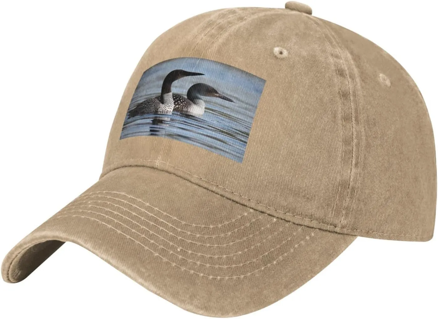 Loon Birds Unisex Baseball Cap Breathable Cotton Trucker Hat Classic Denim Dad Hat Summer Sun Hat