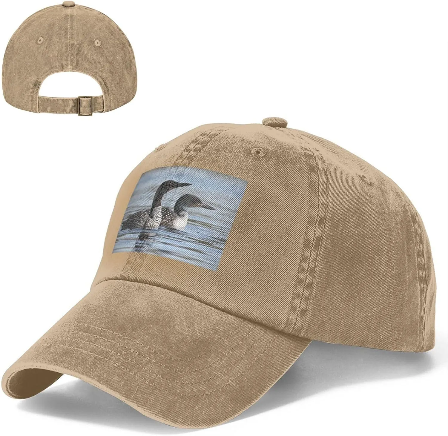 Loon Birds Unisex Baseball Cap Breathable Cotton Trucker Hat Classic Denim Dad Hat Summer Sun Hat