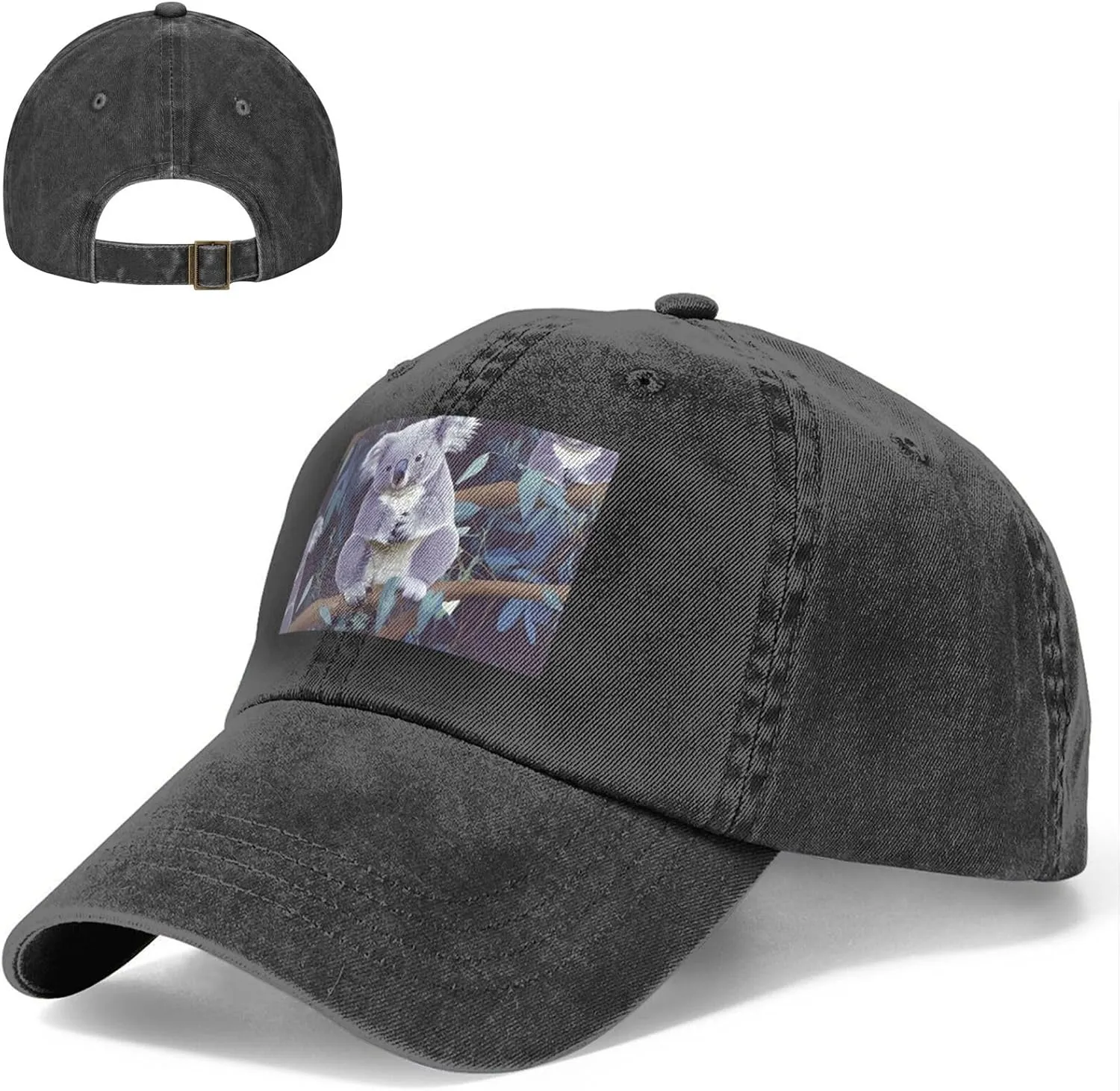 Lovely Koala Unisex Baseball Cap Breathable Cotton Trucker Hat Classic Denim Dad Hat Summer Sun Hat