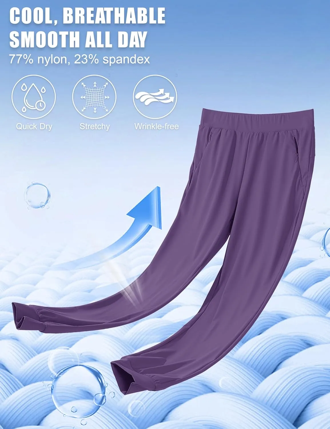 MAGCOMSEN Joggers for Women High Waisted Golf Pants Lightweight Hiking Pants Quick Dry Workout Running Athletic Joggers
