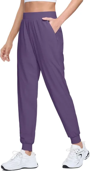 MAGCOMSEN Joggers for Women High Waisted Golf Pants Lightweight Hiking Pants Quick Dry Workout Running Athletic Joggers