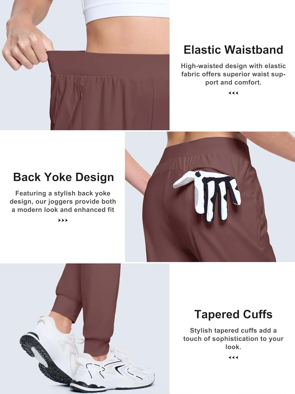 MAGCOMSEN Joggers for Women High Waisted Golf Pants Lightweight Hiking Pants Quick Dry Workout Running Athletic Joggers