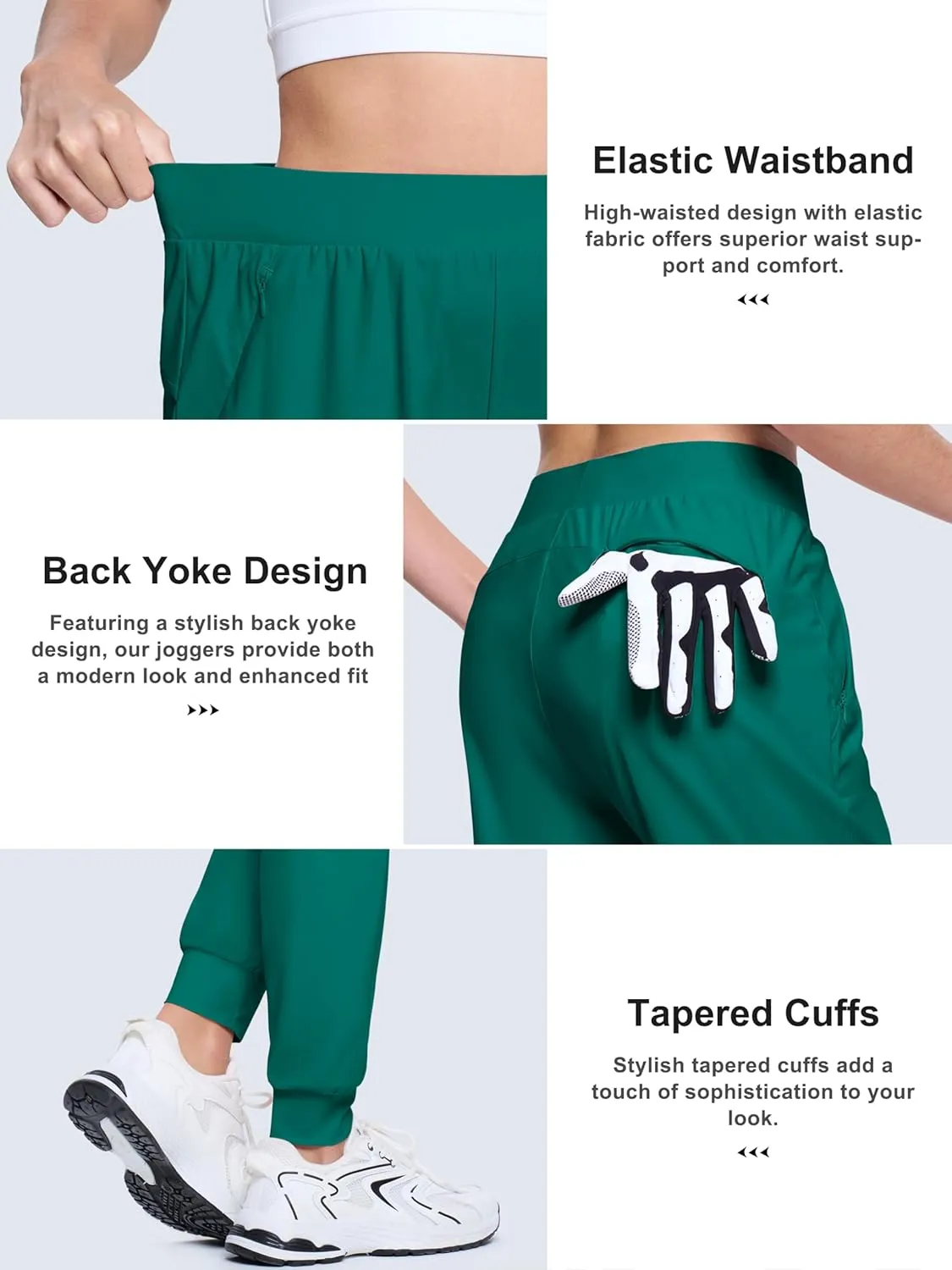 MAGCOMSEN Joggers for Women High Waisted Golf Pants Lightweight Hiking Pants Quick Dry Workout Running Athletic Joggers