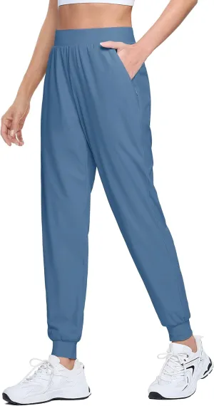 MAGCOMSEN Joggers for Women High Waisted Golf Pants Lightweight Hiking Pants Quick Dry Workout Running Athletic Joggers