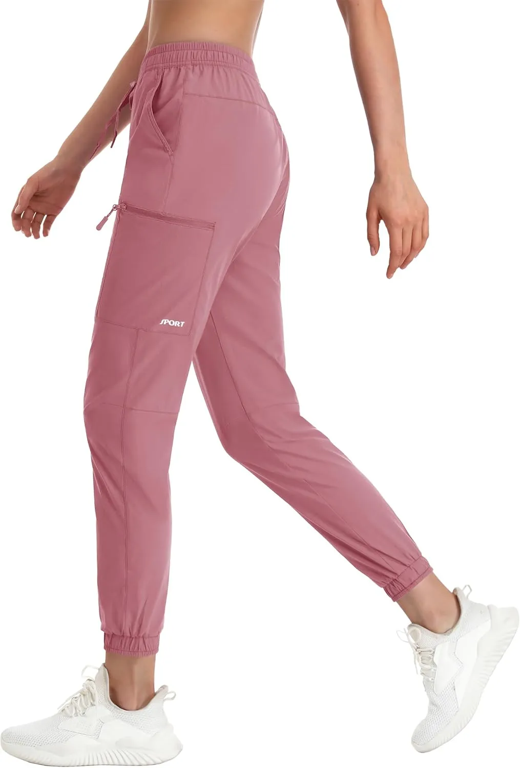 MAGCOMSEN Women's Hiking Cargo Pants Lightweight Quick Dry Water Resistant Jogger Zipper Pockets Outdoor Athletic Casual
