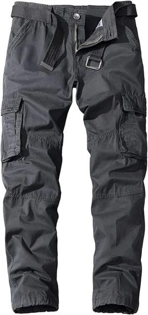 Maiyifu-GJ Men's Cargo Pants with Multi-Pockets Casual Cotton Hiking Pants Sweatpants Straight Leg Athletic Jogger Trousers