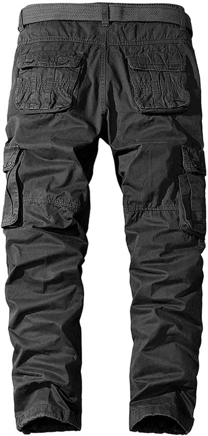 Maiyifu-GJ Men's Cargo Pants with Multi-Pockets Casual Cotton Hiking Pants Sweatpants Straight Leg Athletic Jogger Trousers