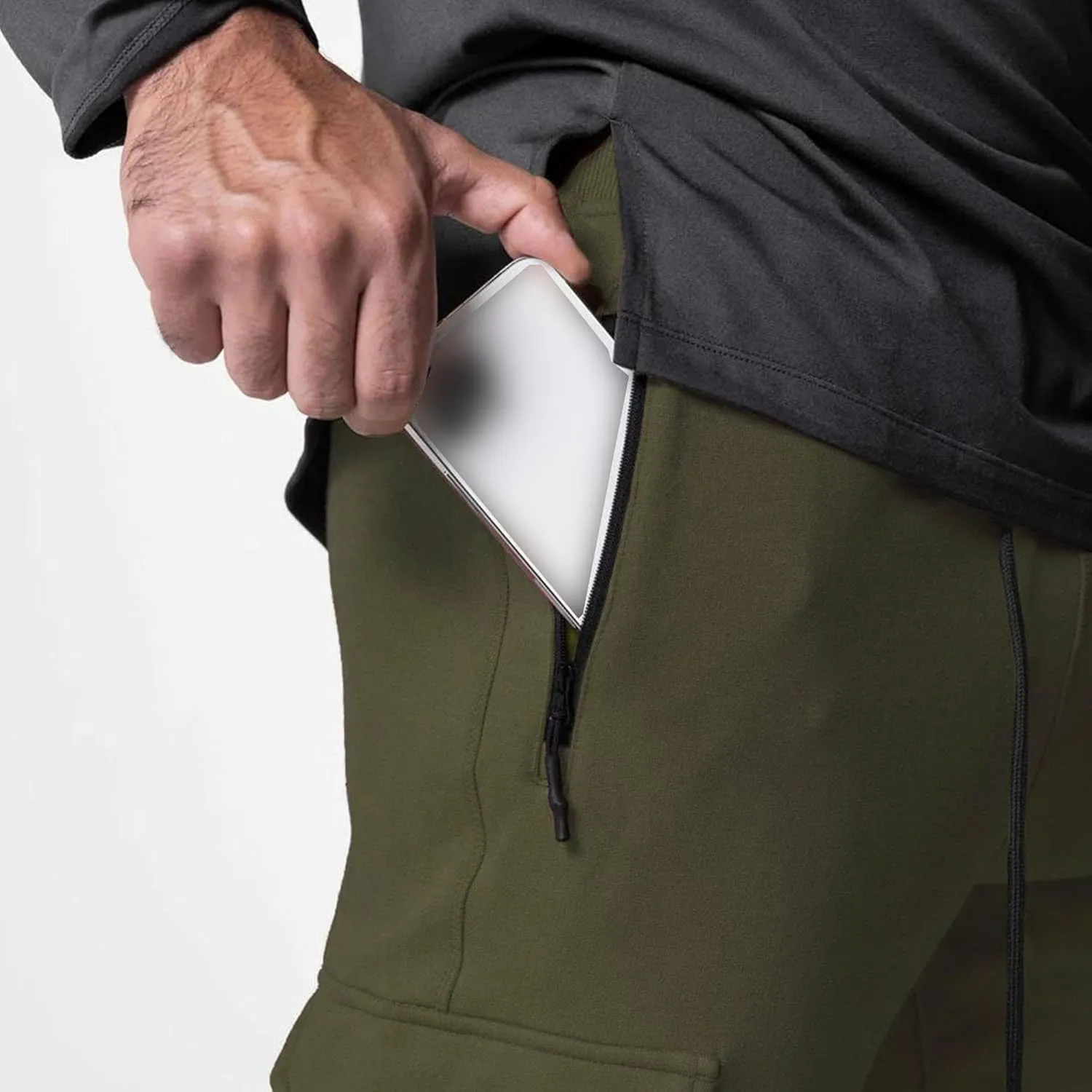 Maiyifu-GJ Men's Casual Joggers Cargo Pants Multi-Pockets Drawstring Hiking Sweatpants Running Training Athletic Trousers