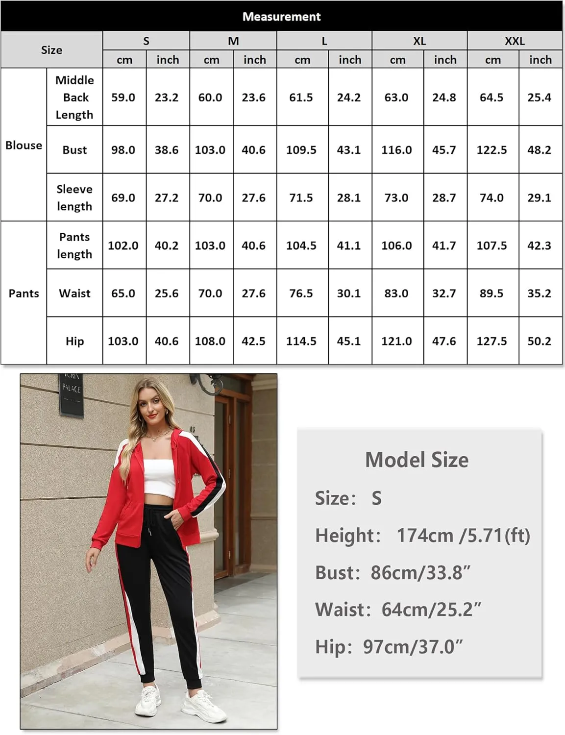 Marvmys Women's 2 Piece Tracksuit Set Full Zip-Up Hoddie Sweatsuits Color Block Jogging Suits with Pockets