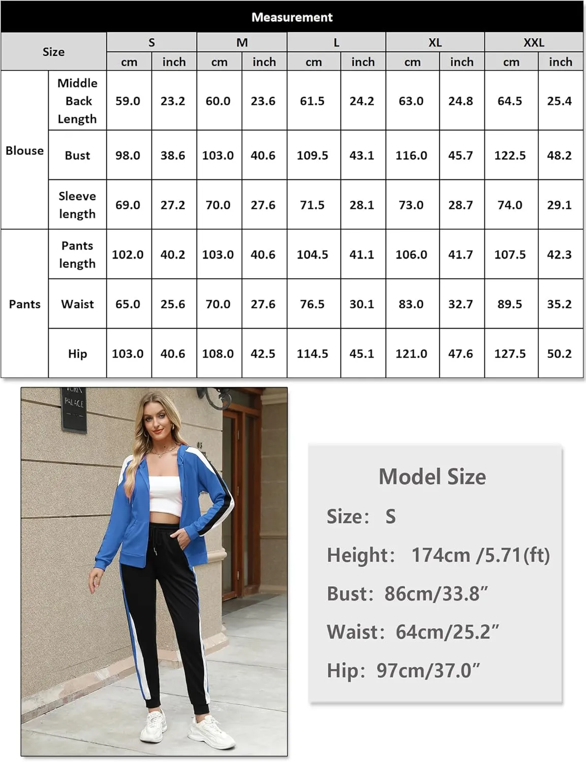 Marvmys Women's 2 Piece Tracksuit Set Full Zip-Up Hoddie Sweatsuits Color Block Jogging Suits with Pockets
