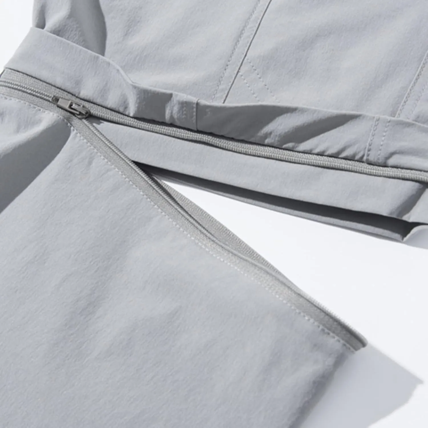Men Cargo Pants Regular Fit Solid Quick Dry Zip Off Straight Legs Casual Multi Pockets Work Utility Loose Trouser