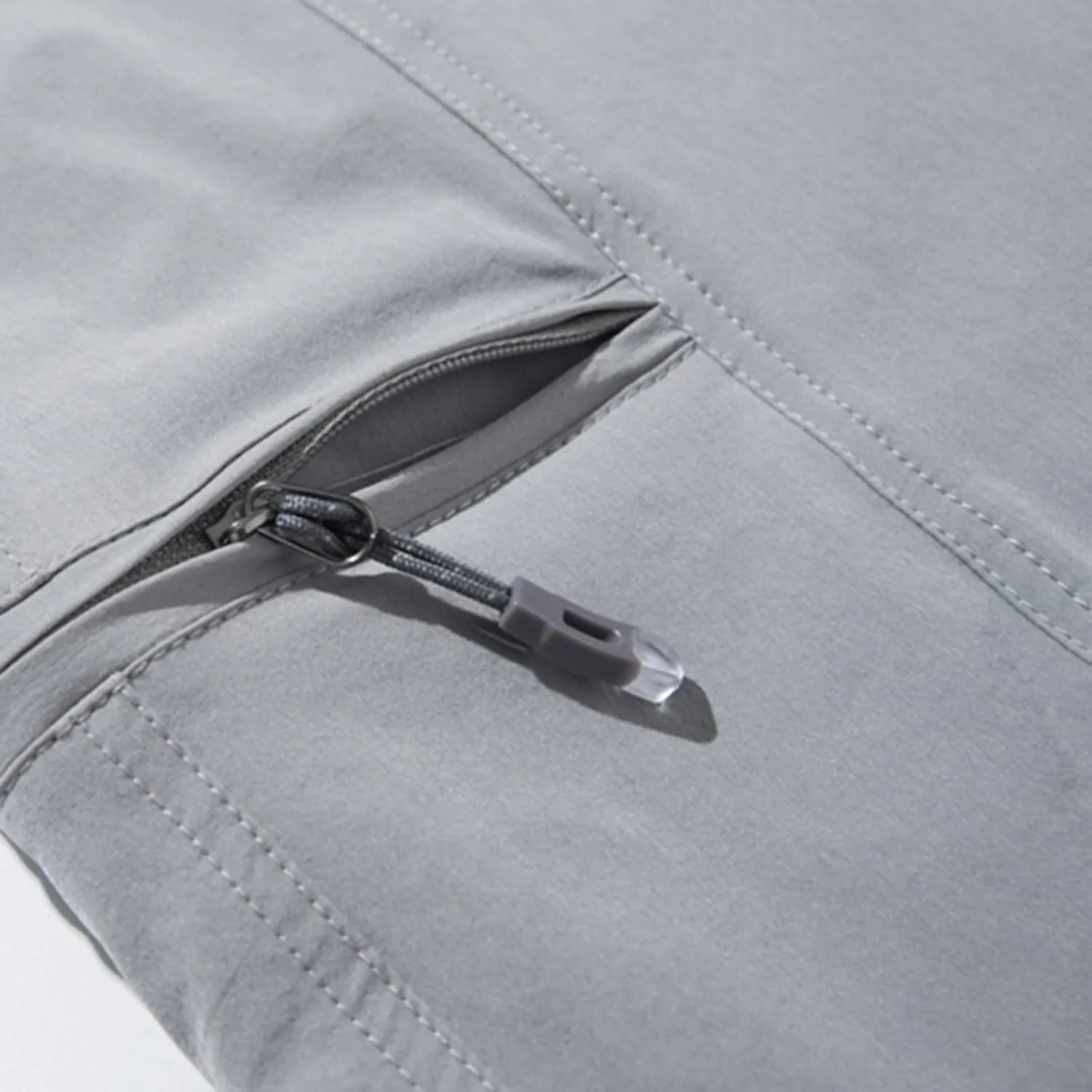 Men Cargo Pants Regular Fit Solid Quick Dry Zip Off Straight Legs Casual Multi Pockets Work Utility Loose Trouser
