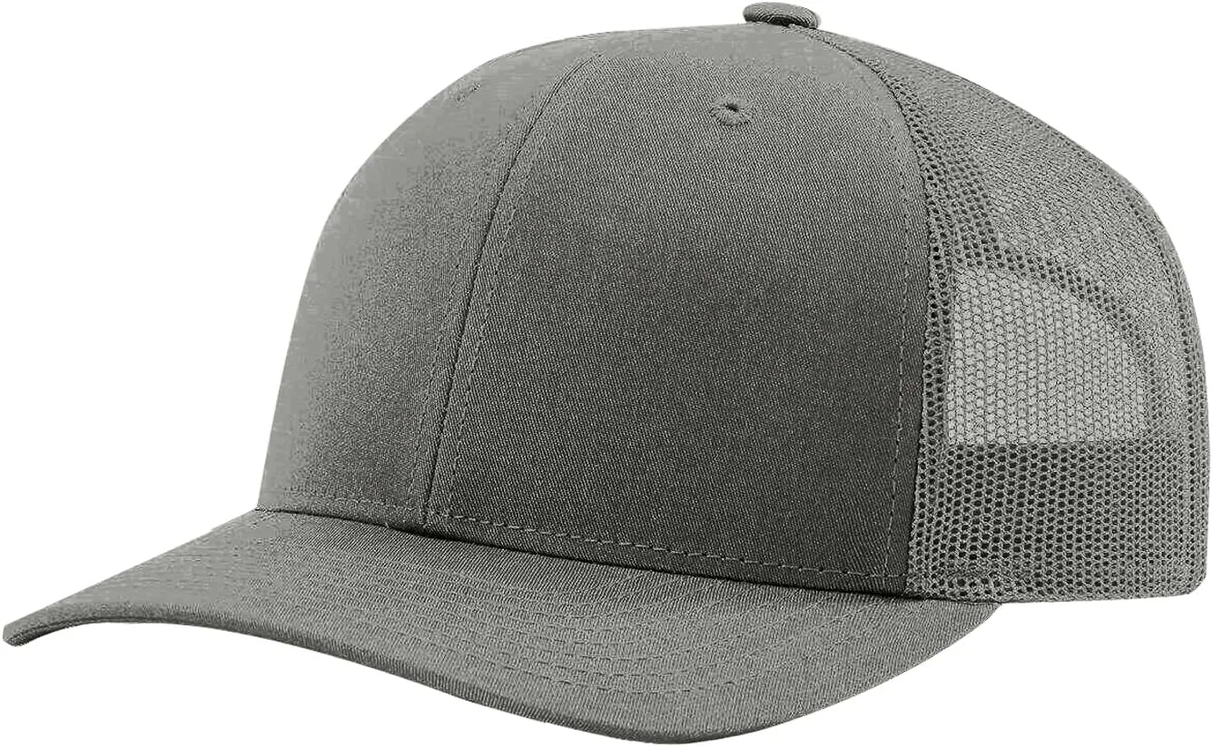 Men Women Plain Cotton Trucker Cap with Breathable Mesh Back, Snapback Baseball Hats