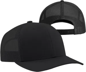Men Women Plain Cotton Trucker Cap with Breathable Mesh Back, Snapback Baseball Hats