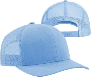 Men Women Plain Cotton Trucker Cap with Breathable Mesh Back, Snapback Baseball Hats