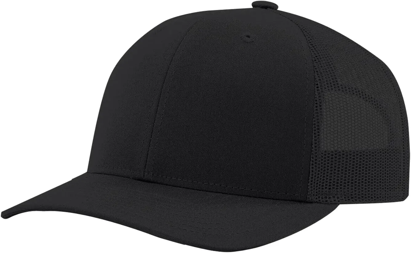 Men Women Plain Cotton Trucker Cap with Breathable Mesh Back, Snapback Baseball Hats