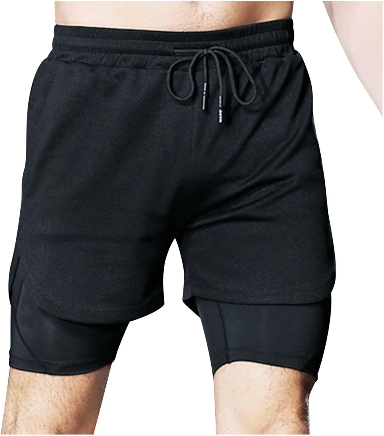 Men's 2 in 1 Running Shorts Athletic Gym Quick Dry Workout Shorts with Liner Lightweight Training Basketball Shorts
