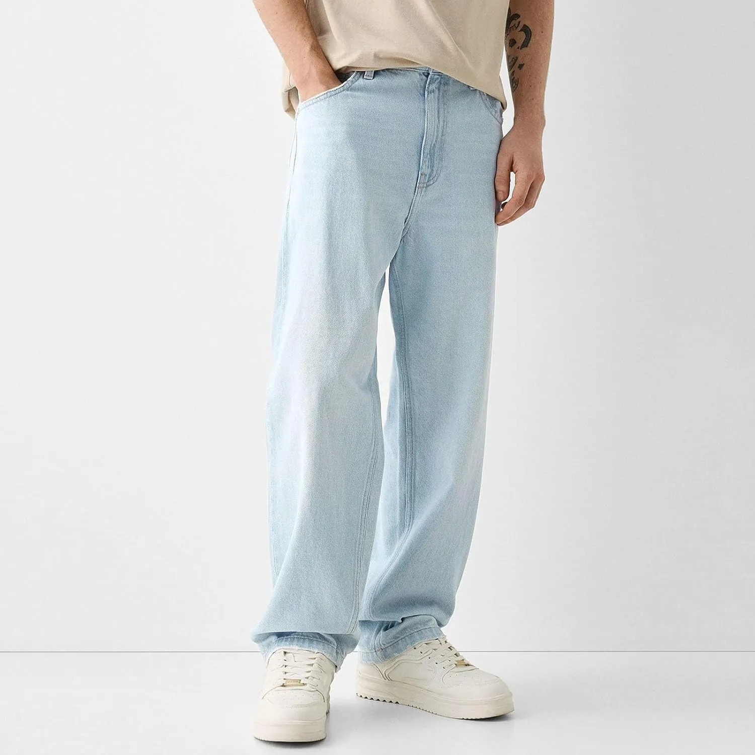 Men's Baggy Jeans Y2k Straight Leg Denim Pants Relaxed Fit Jean Gothic Vintage Casual Hip Hop Streetwear Pant Trouser