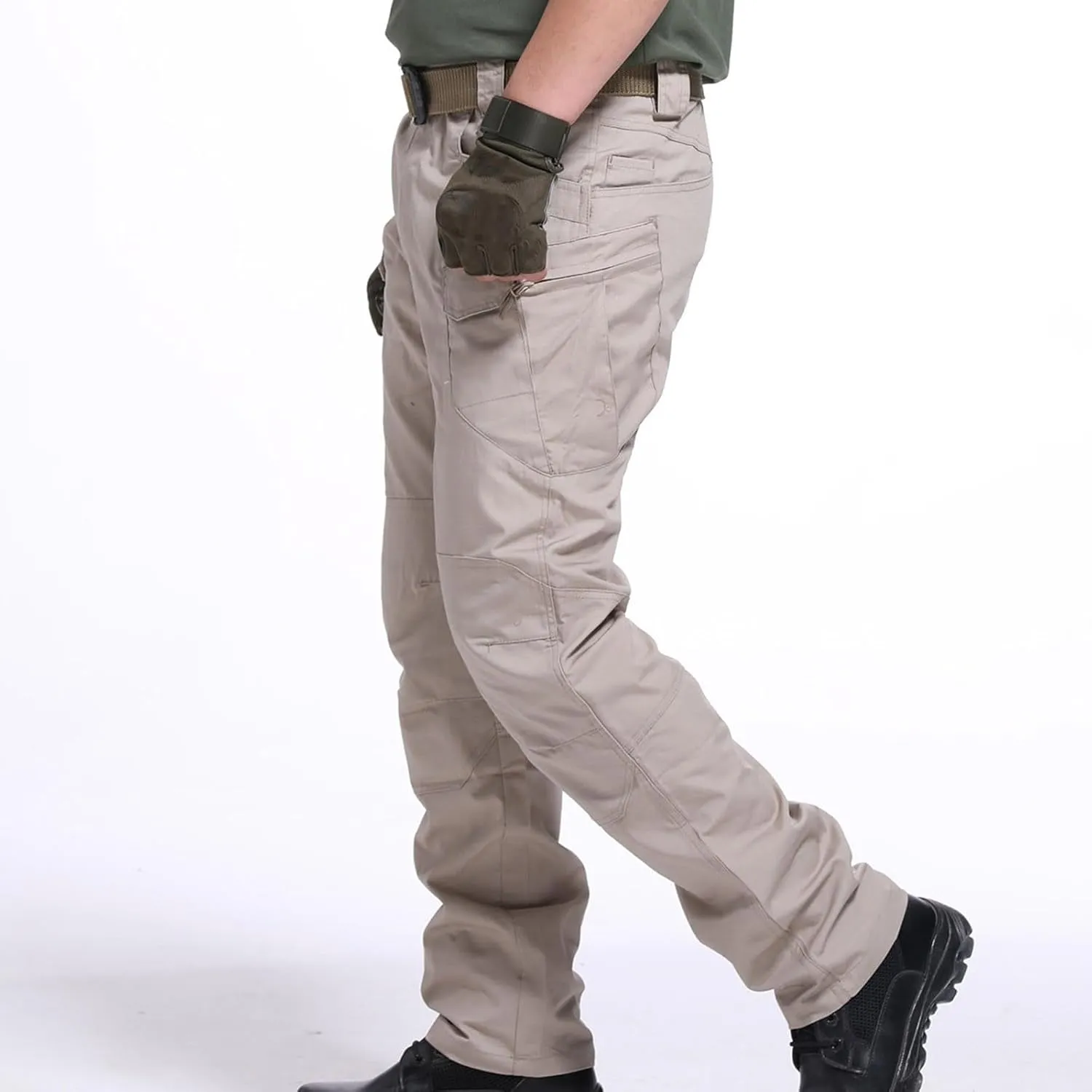 Mens Cargo Pants Big and Tall Premium Twill Multi Pockets Cargo Pants for Men Belted Tactical Straight Sweatpants