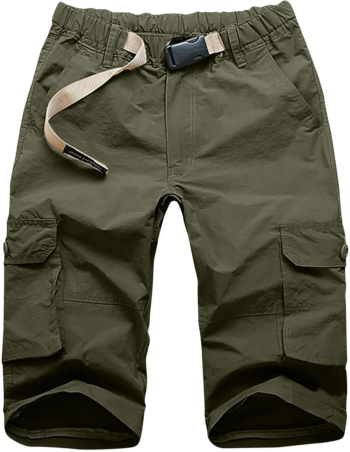Men's Cargo Pants Casual Stylish Elastic Waist Cotton Multi Pockets Loose Trousers Fashion Outdoor Tactical Pants