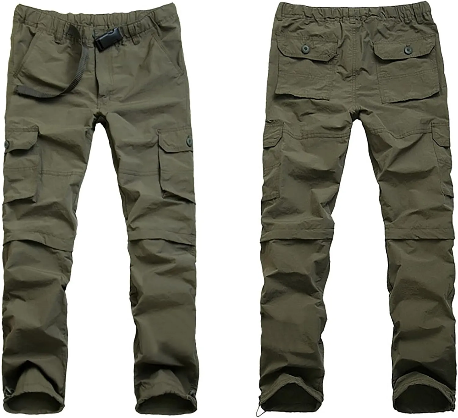 Men's Cargo Pants Casual Stylish Elastic Waist Cotton Multi Pockets Loose Trousers Fashion Outdoor Tactical Pants