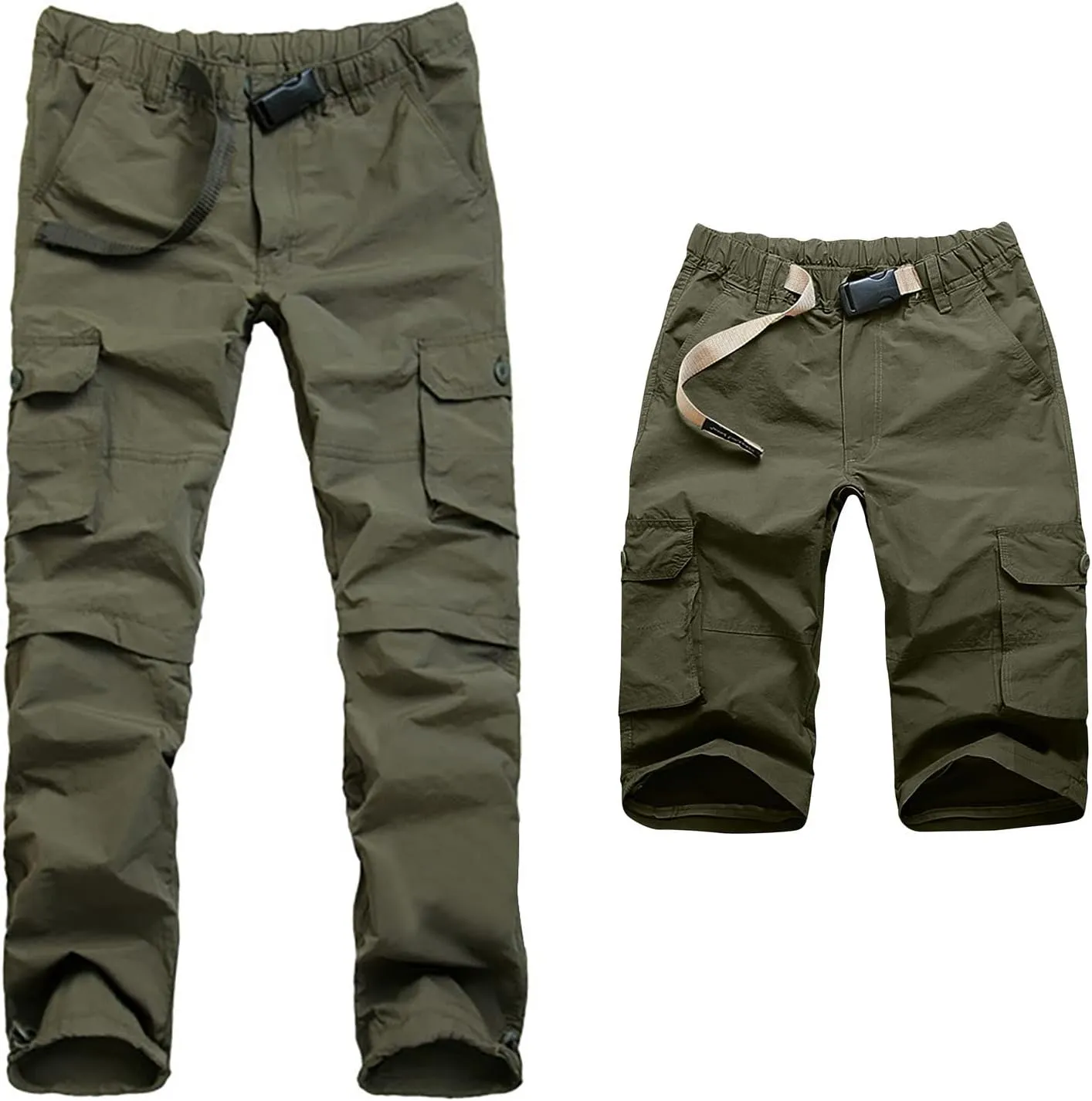 Men's Cargo Pants Casual Stylish Elastic Waist Cotton Multi Pockets Loose Trousers Fashion Outdoor Tactical Pants