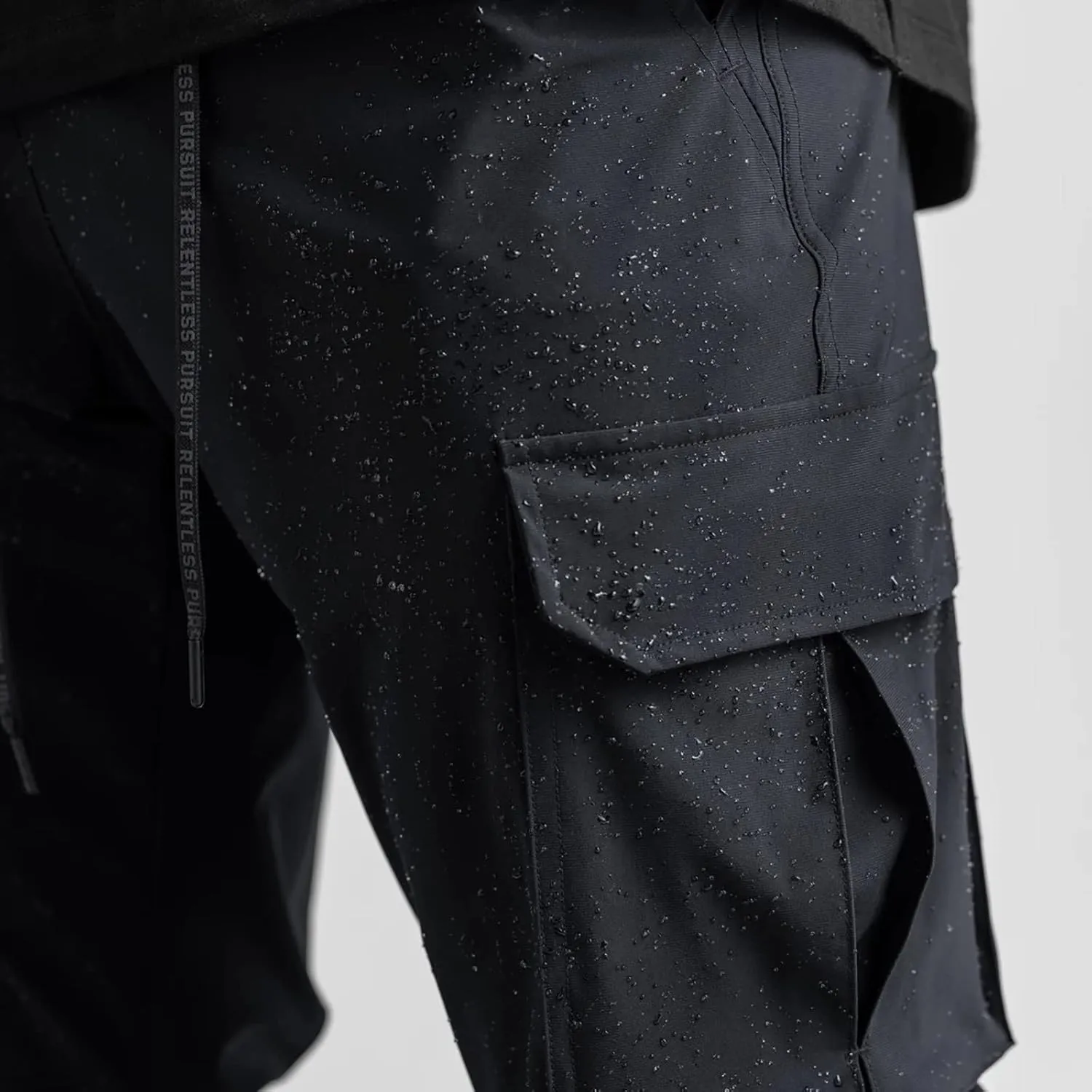 Men's Cargo Pants Drawstring Skinny Stretch Waist Cycling Climbing Sweatpants Fashion Beam Feet Slacks Tapered