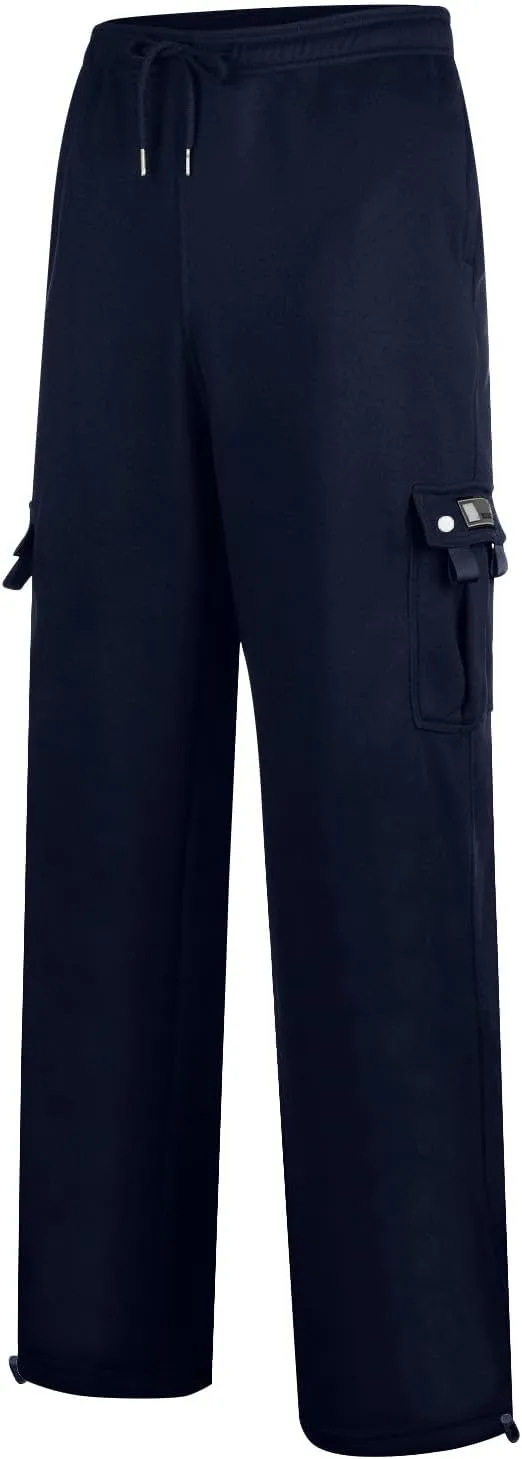 Mens Cargo Sweatpants Athletic Straight Jogger Pant Big and Tall Baggy Tactical Workout Trouser Hiking Pants