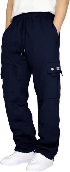 Mens Cargo Sweatpants Athletic Straight Jogger Pant Big and Tall Baggy Tactical Workout Trouser Hiking Pants
