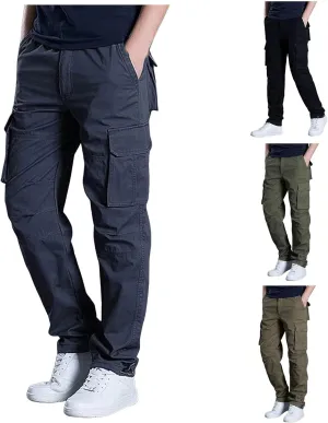 Mens Cargo SweatpantsClassic Vintage Tactical Joggers Stretch Relaxed Fit Hiking Pants Baggy Overalls with Pockets