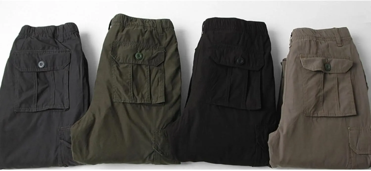 Mens Cargo SweatpantsClassic Vintage Tactical Joggers Stretch Relaxed Fit Hiking Pants Baggy Overalls with Pockets