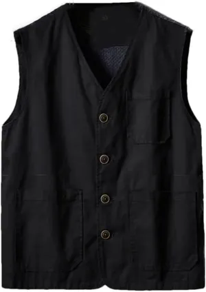 Men's Casual Cargo Vests Cotton Breathable Mesh Sleeveless Jackets Outwdoor Fishing Waistcoat