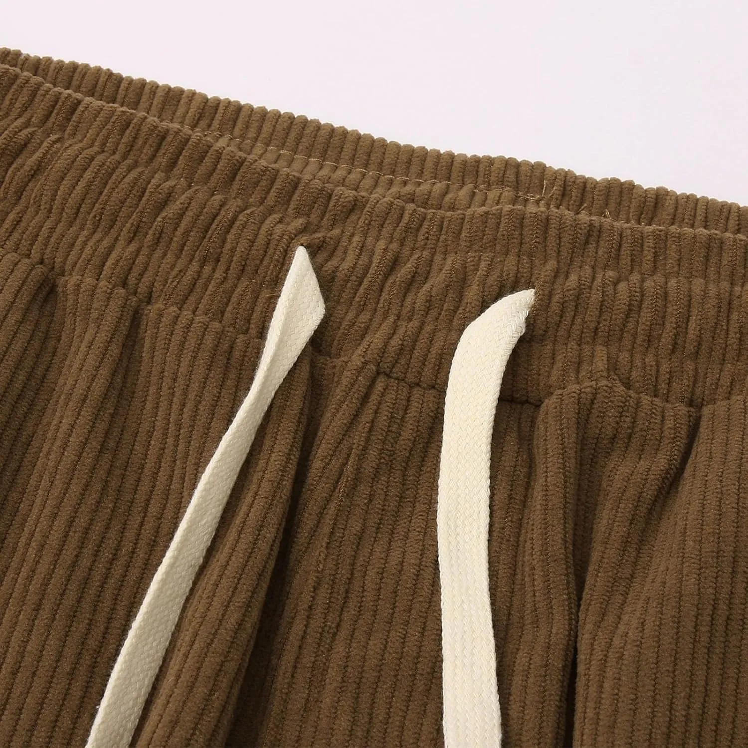 Men's Elastic Waist Casual Pants, Corduroy Baggy Quick Dry Lightweight Athletic Outdoor Hiking Sweatpants with Pockets