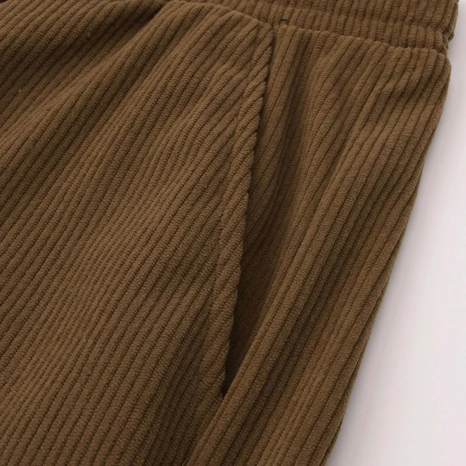 Men's Elastic Waist Casual Pants, Corduroy Baggy Quick Dry Lightweight Athletic Outdoor Hiking Sweatpants with Pockets