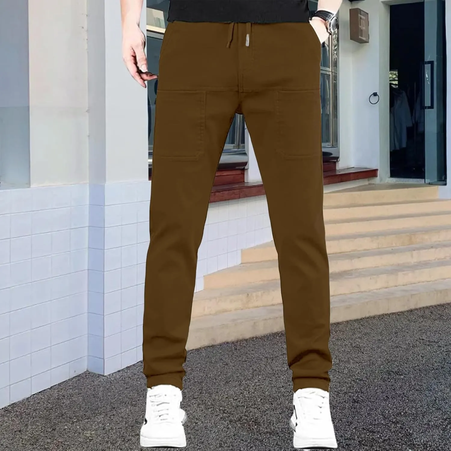 Mens High Stretch Cargo Pants Casual Quick-Dry Hiking Outdoor Summer Trousers Durable Cargo Pants with Multi Pockets