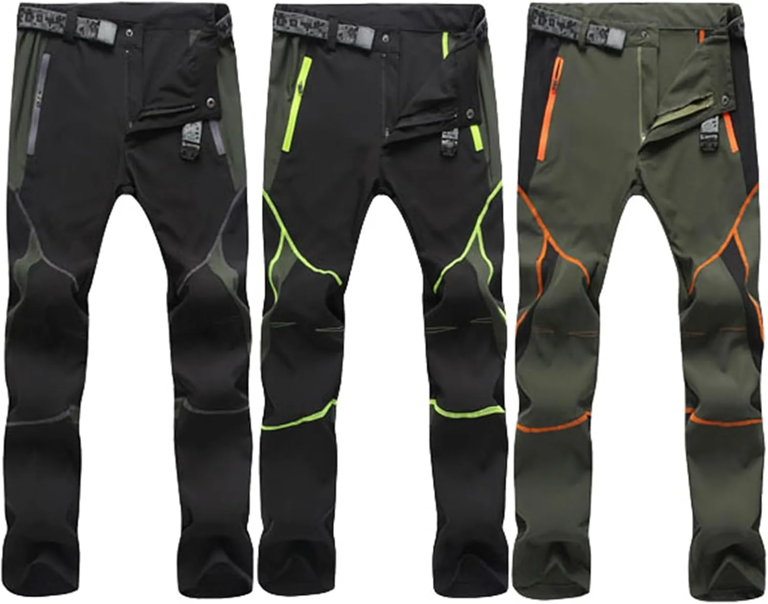 Men's Hiking Cargo Pants with Zipper Pockets Quick-Dry Lightweight Outdoor Work Pants Camping Climbing Fishing Unisex