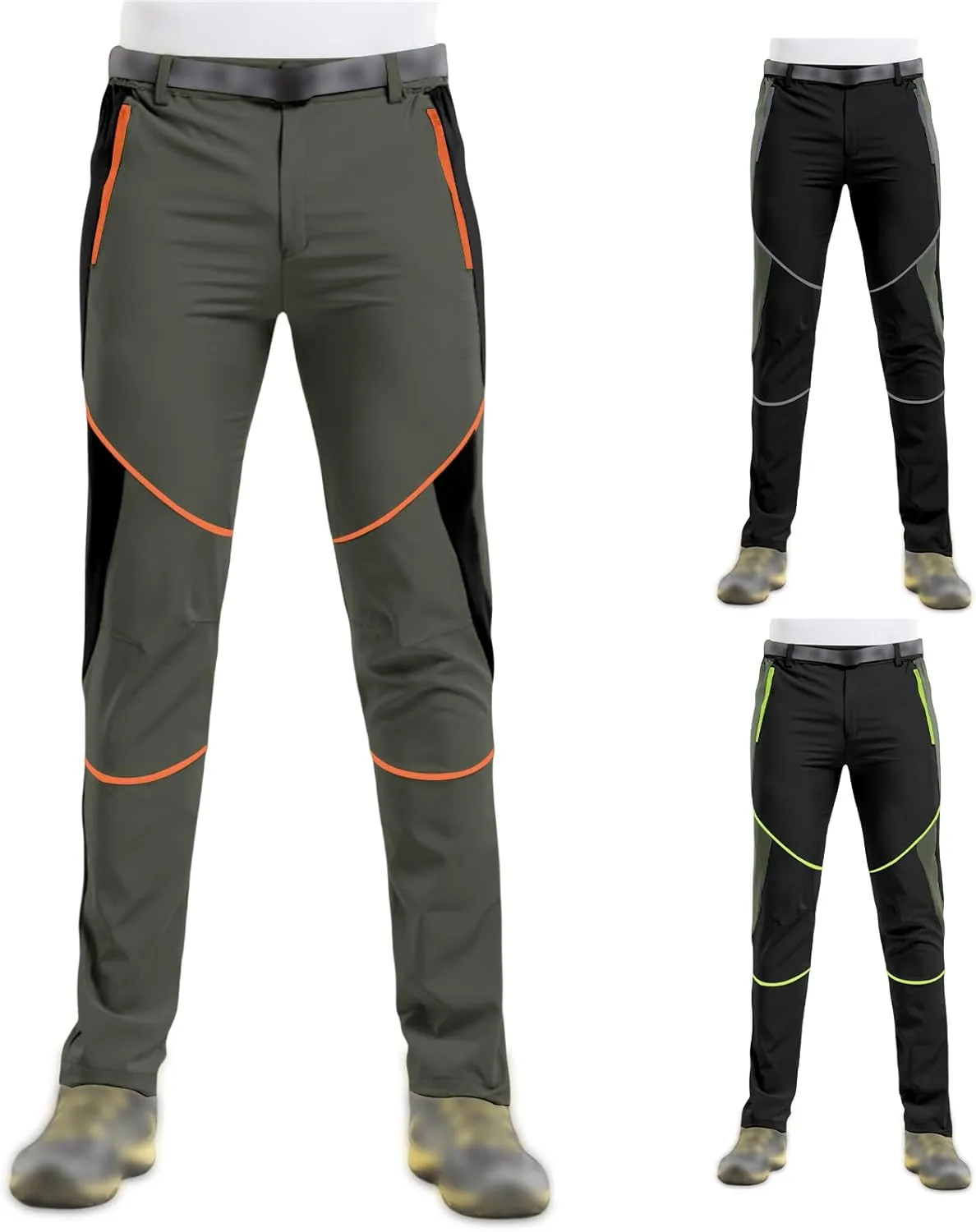 Men's Hiking Cargo Pants with Zipper Pockets Quick-Dry Lightweight Outdoor Work Pants Camping Climbing Fishing Unisex