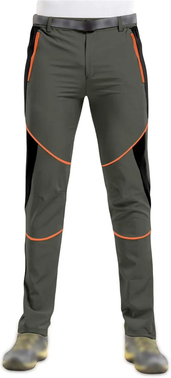 Men's Hiking Cargo Pants with Zipper Pockets Quick-Dry Lightweight Outdoor Work Pants Camping Climbing Fishing Unisex