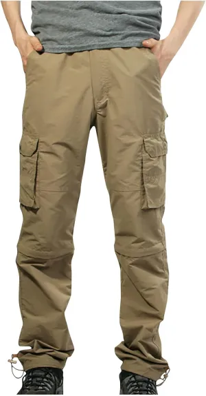 Mens Hiking Pants Convertible Quick Dry Lightweight Zip Off Outdoor Fishing Travel Cargo Pants with Multi-Pockets