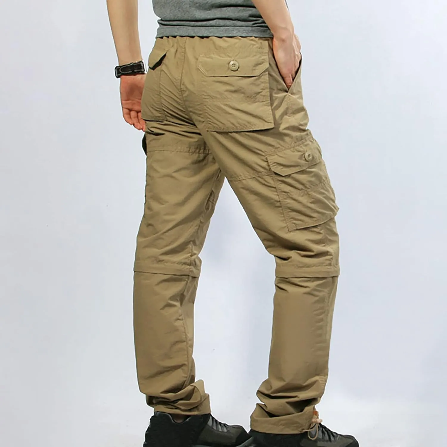 Mens Hiking Pants Convertible Quick Dry Lightweight Zip Off Outdoor Fishing Travel Cargo Pants with Multi-Pockets