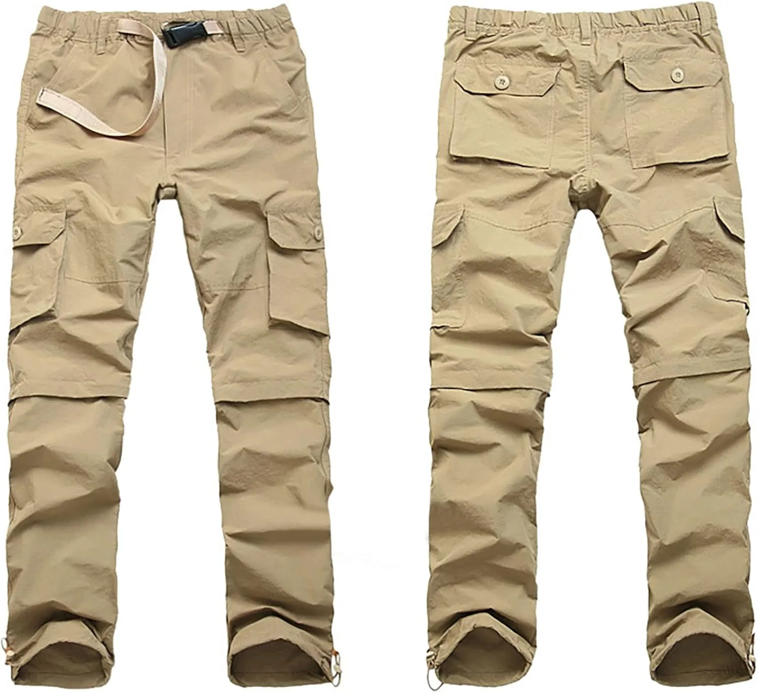 Mens Hiking Pants Convertible Quick Dry Lightweight Zip Off Outdoor Fishing Travel Cargo Pants with Multi-Pockets