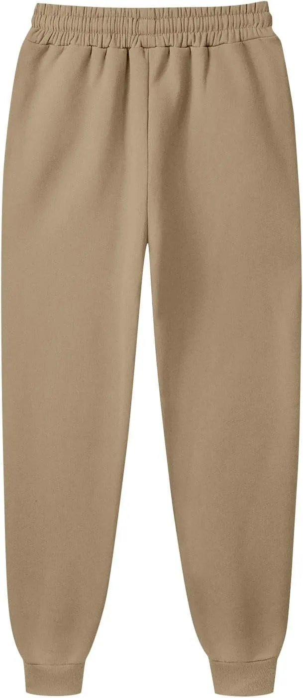 Mens Joggers with Pockets Baggy Drawstring Waist Fleece Lined Sweatpants Plus Size Casual Comfy Athletic Pants