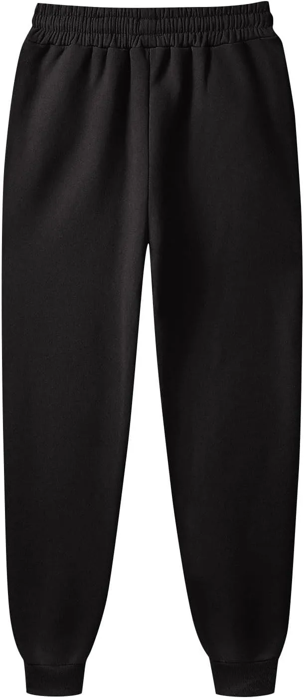 Mens Joggers with Pockets Baggy Drawstring Waist Fleece Lined Sweatpants Plus Size Casual Comfy Athletic Pants