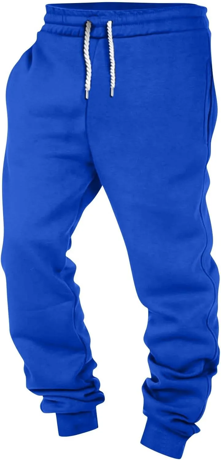 Mens Joggers with Pockets Baggy Drawstring Waist Fleece Lined Sweatpants Plus Size Casual Comfy Athletic Pants