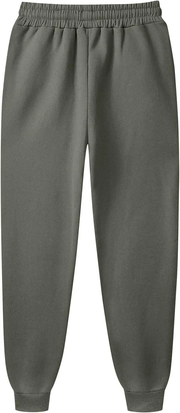 Mens Joggers with Pockets Baggy Drawstring Waist Fleece Lined Sweatpants Plus Size Casual Comfy Athletic Pants