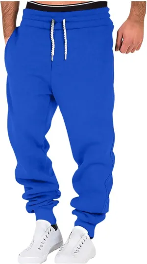 Mens Joggers with Pockets Baggy Drawstring Waist Fleece Lined Sweatpants Plus Size Casual Comfy Athletic Pants