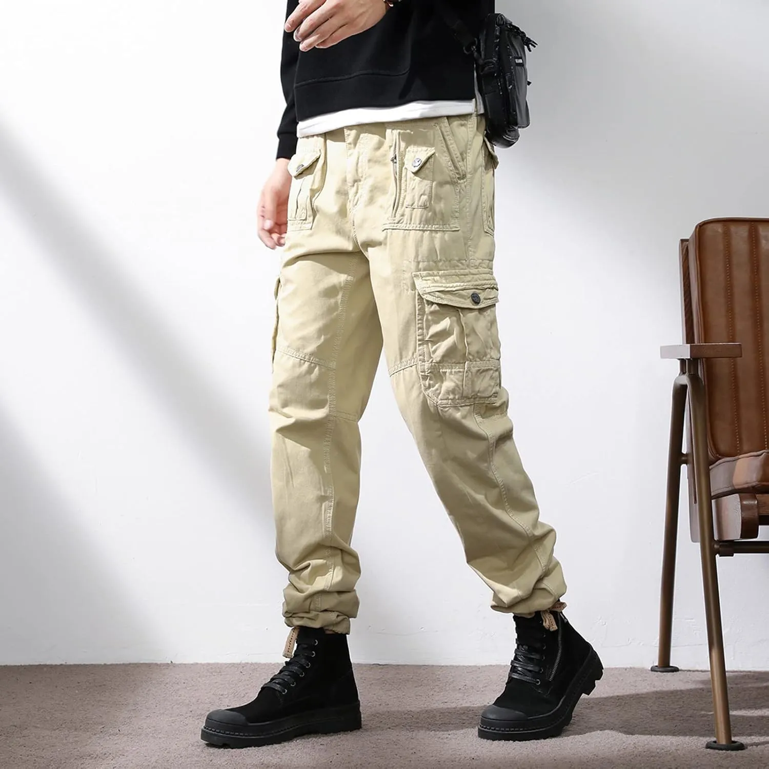 Men's Paisley Pants Cargo Jogger Navy Blue Dress Pants Slim Fit Black Sweatpants Men Baggy Light Tan Corduroy Pants