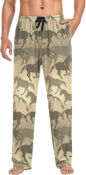 Men's Pajama Pants Straight Trouser Sleep Lounge Pants Sleepwear with Pockets